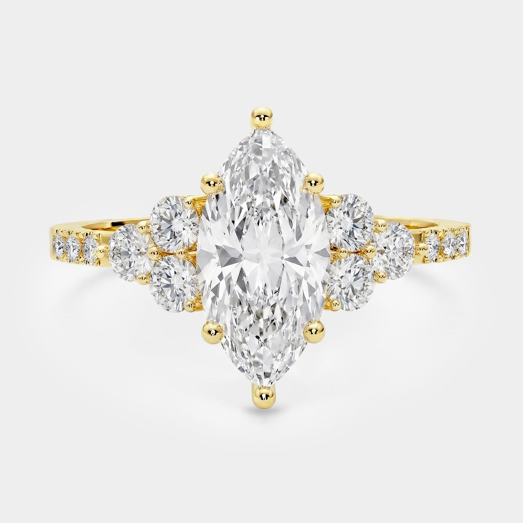 Cluster Diamond Ring - Marquise Lab Diamond