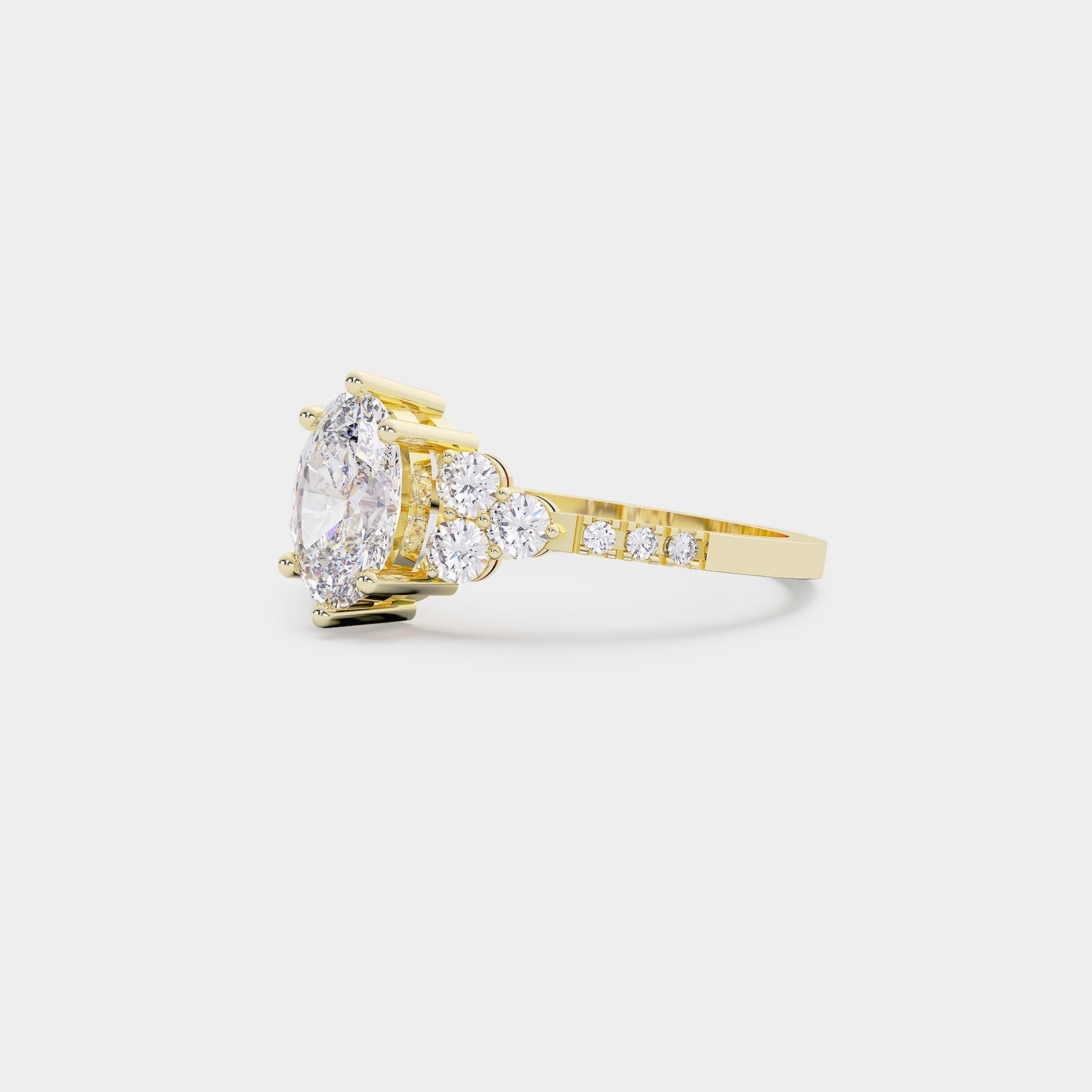 Cluster oval lab diamond ring-james and irisa