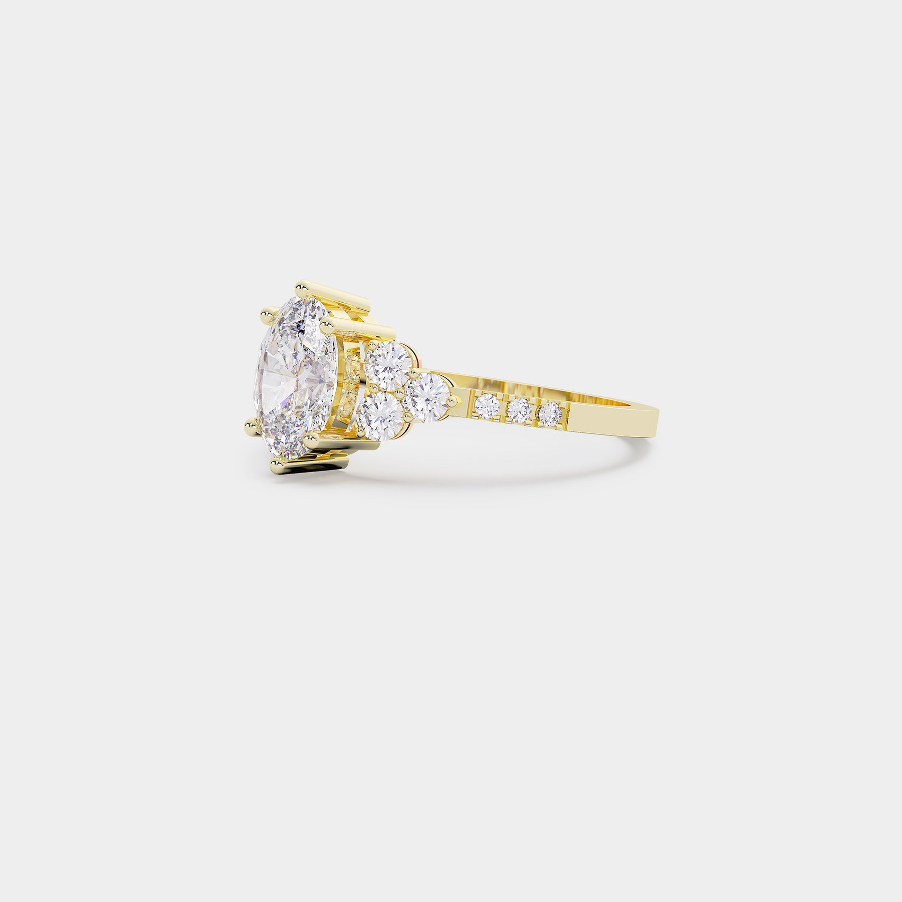 Cluster oval lab diamond ring-james and irisa