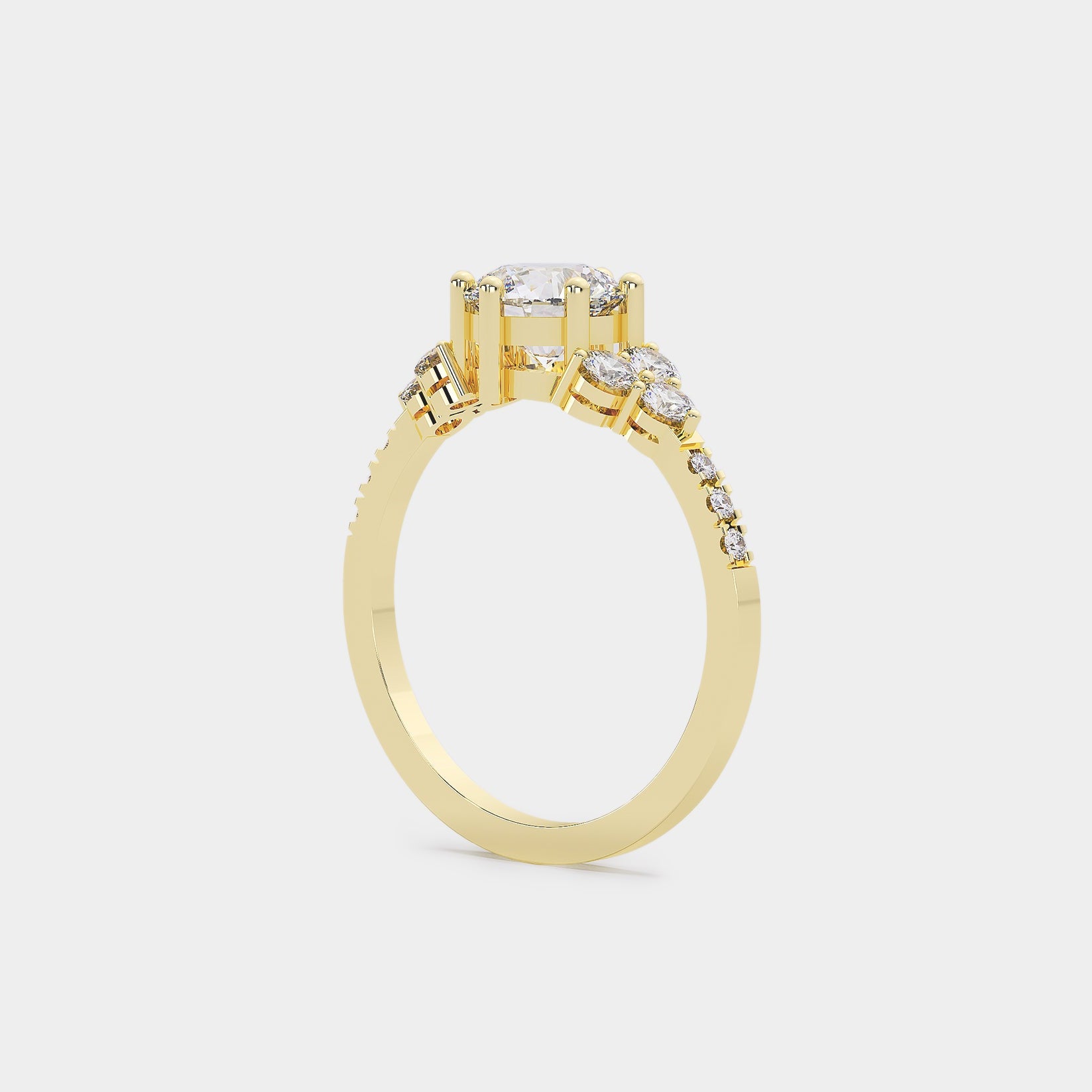 Cluster Diamond Ring - Round Lab Diamond