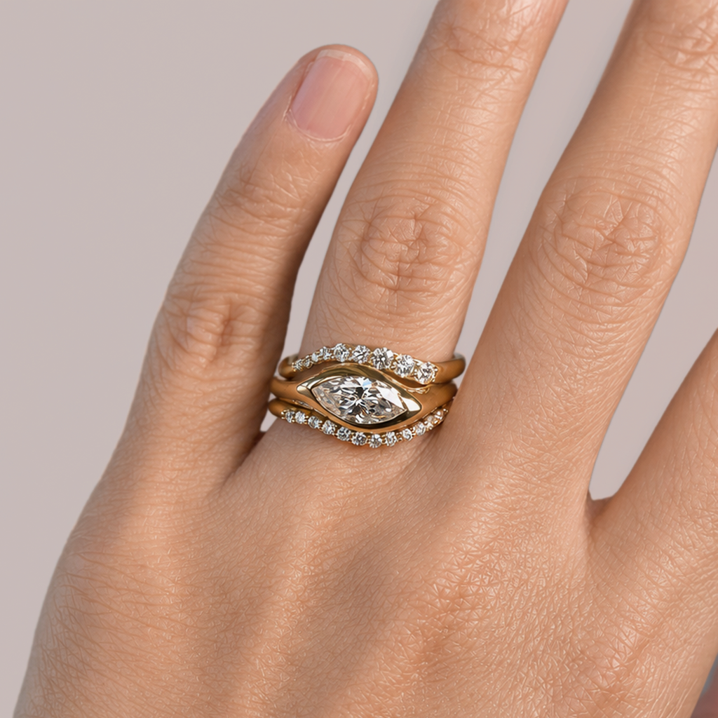 Dune Curve Diamond Band