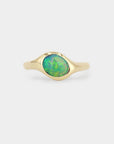 Dune Signet - Oval Australian black opal