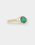 Dune Signet - Oval Australian black opal