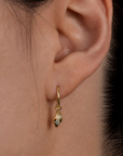 Dune Twinstone Hoop Earrings - Opal & Diamond