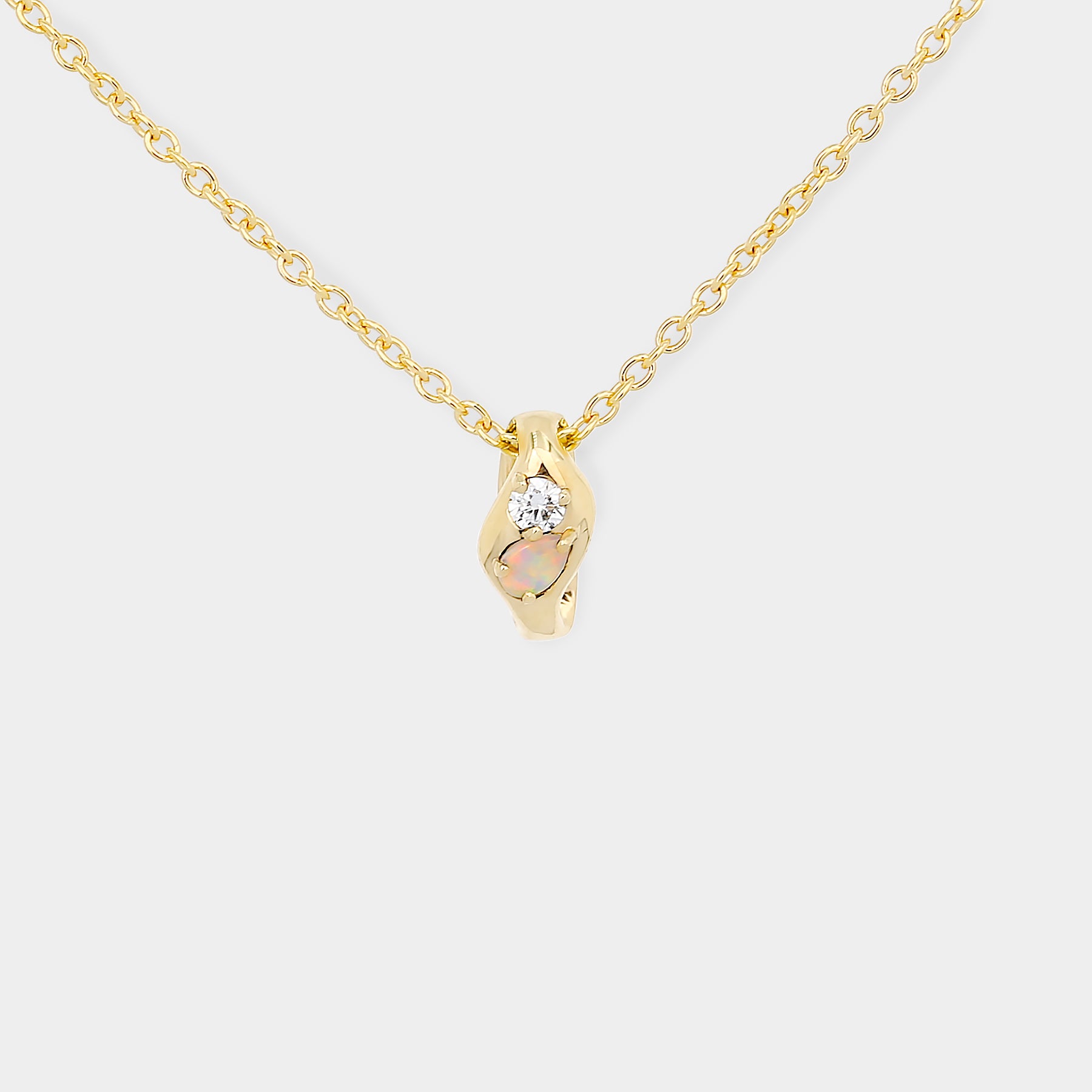 Dune Twinstone Necklace - Opal &amp; Diamond