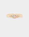 Oval Crystal Opal Ring, 9k Gold Opal Ring, Natural Opal and Diamond Jewelry, Opal Ring with Arrow Design, Gold Opal and Diamond Ring.