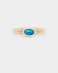 Boulder Opal Ring, 9k Gold Opal Ring, Solid boulder Opal Jewelry, Opal and Diamond Ring, 9k Gold Gemstone Jewelry.