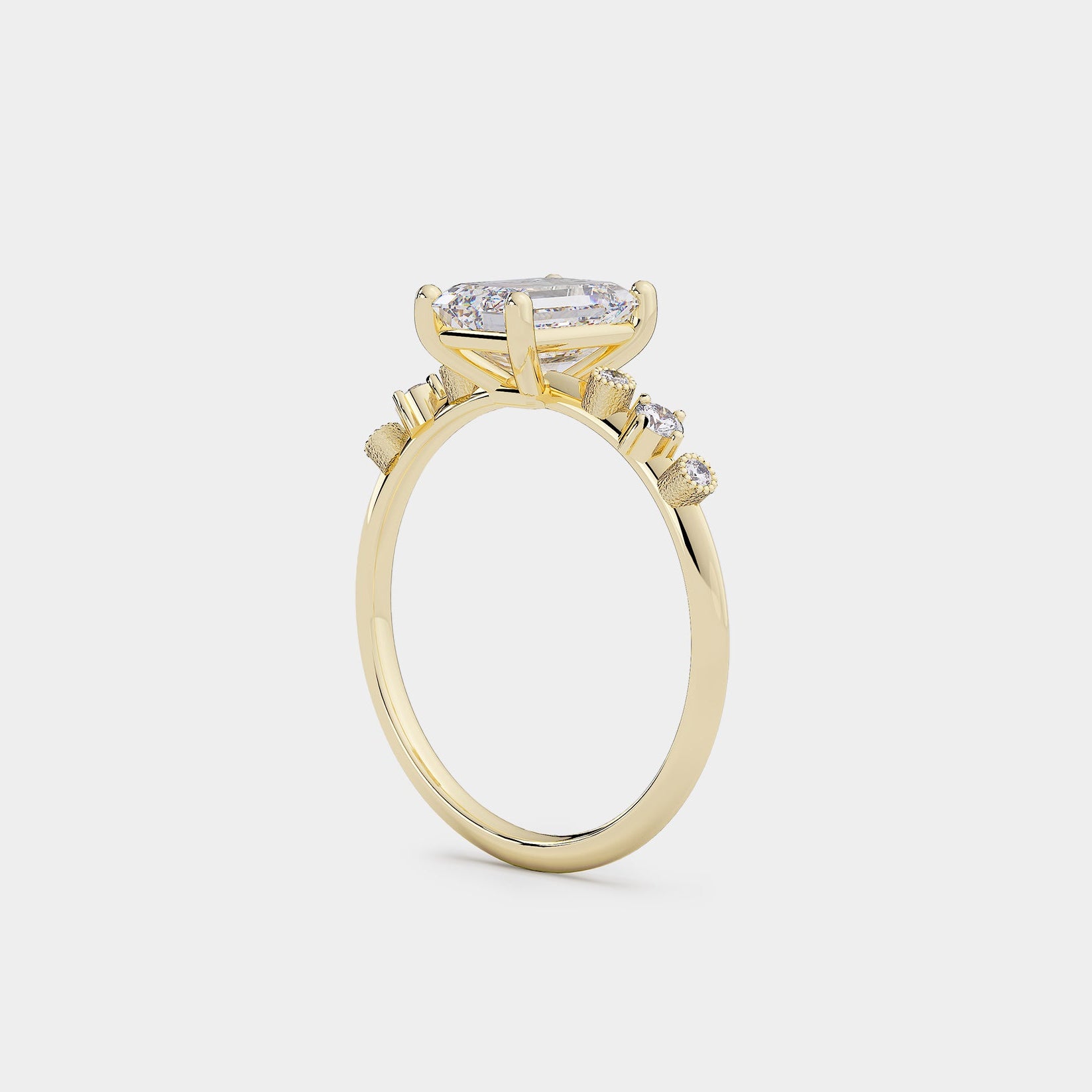Harmony Diamond Ring - Emerald Cut Lab Diamond