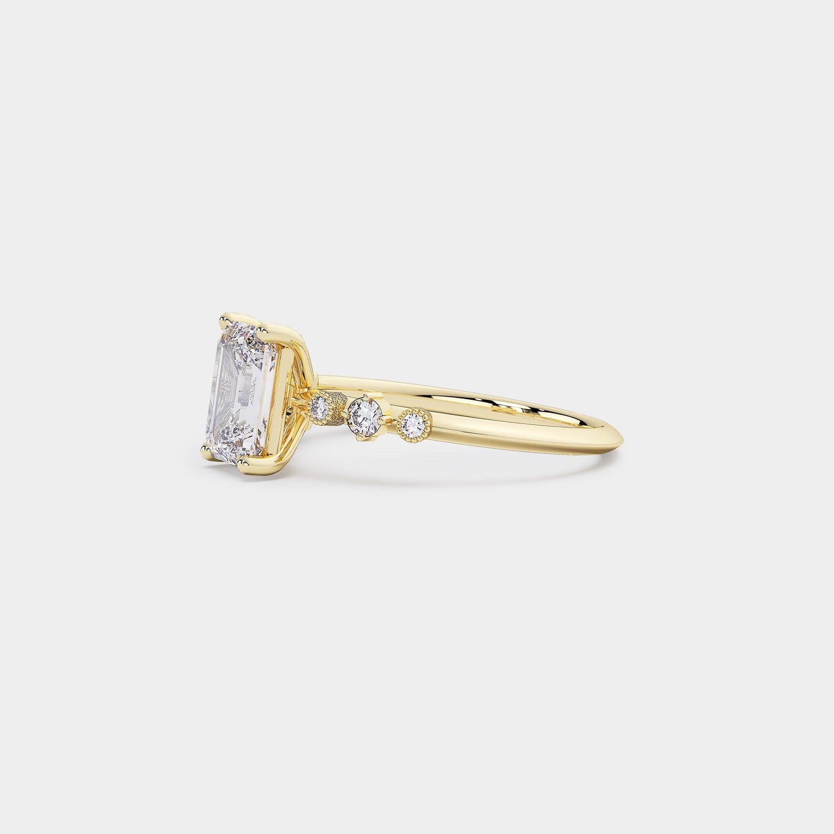 Harmony Diamond Ring - Emerald Cut Lab Diamond