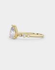 Harmony Diamond Ring - Pear Lab Diamond. Textured, unconventional diamond engagement ring design