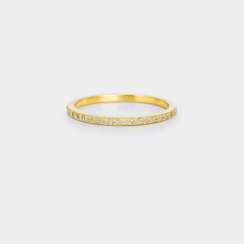 Half Eternity Textured Band - Natural diamond