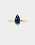 Sapphire plain band ring - 1.47ct pear sapphire