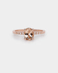 Peach morganite solitaire ring - 1.03ct oval morganite