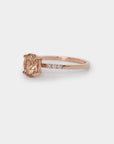 Peach morganite solitaire ring - 1.03ct oval morganite