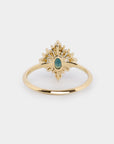 Mini Sunray Halo Sapphire ring - 0.75ct oval sapphire
