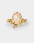 Promise engagement ring - oval natural white opal