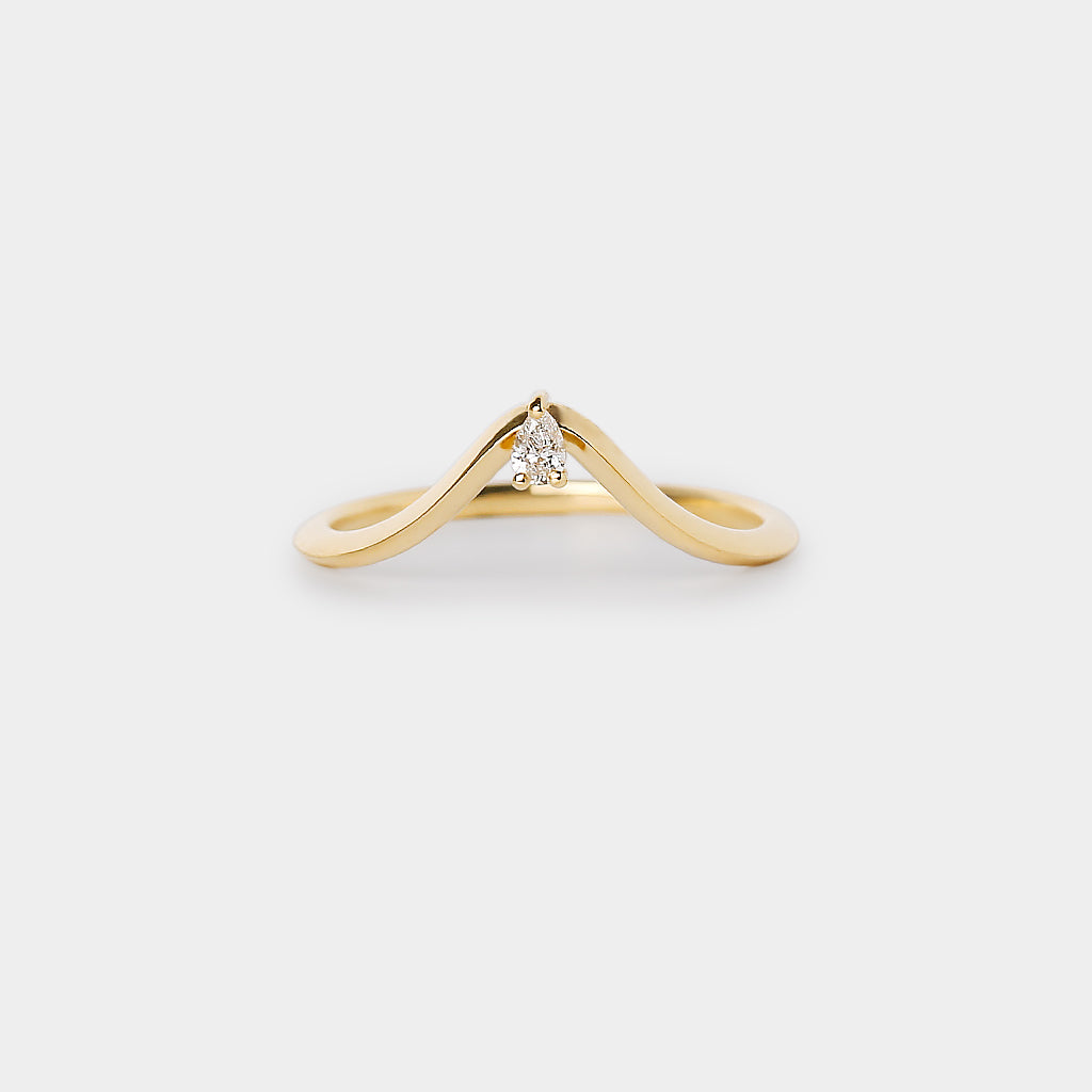 Promise curved band - Natural diamond