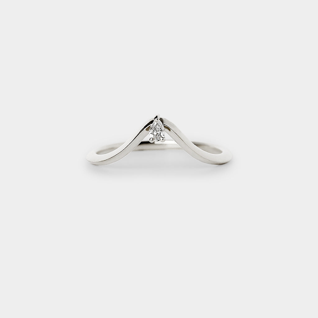 Promise curved band - Natural diamond