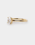 Ritual solitaire plain band ring - 1.0ct oval lab white diamond