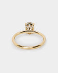 Ritual solitaire plain band ring - oval natural white diamond