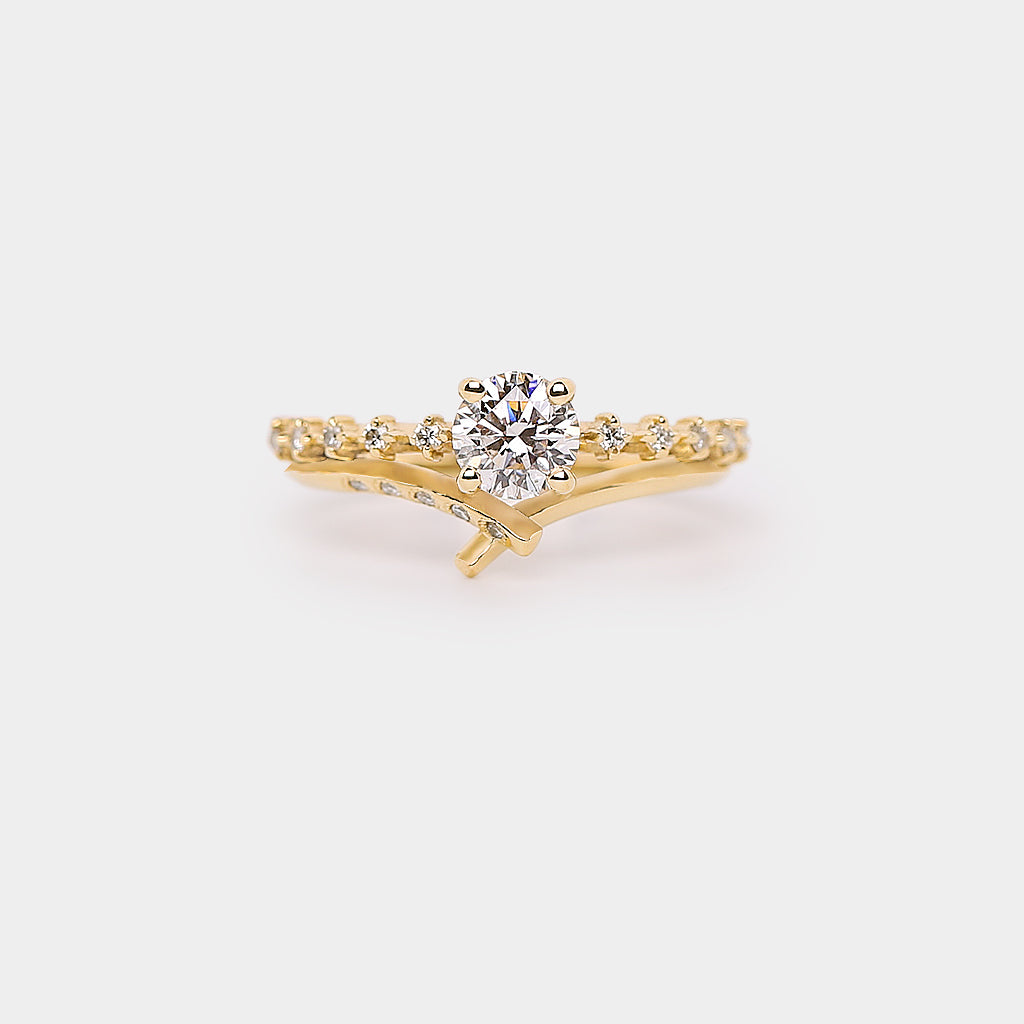 Promise engagement ring - Round natural white diamond