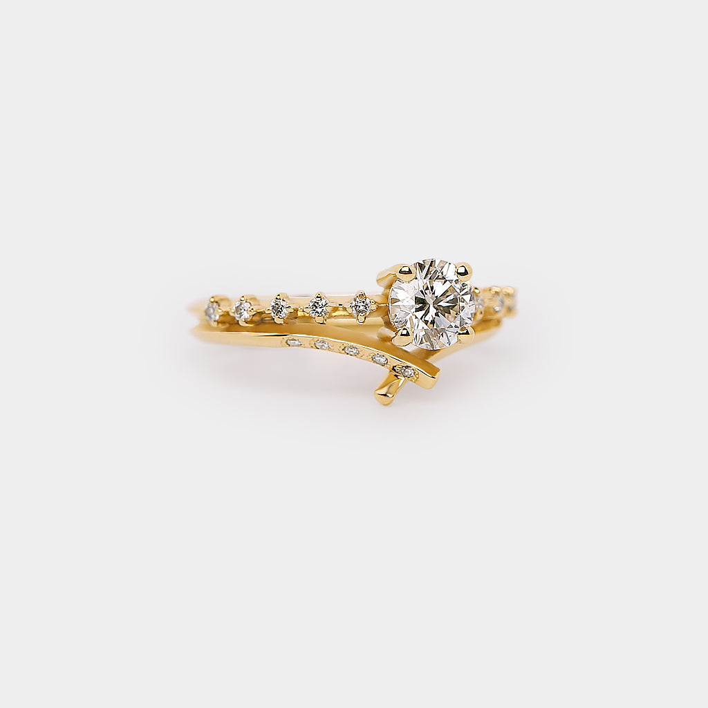 Promise engagement ring - Round natural white diamond