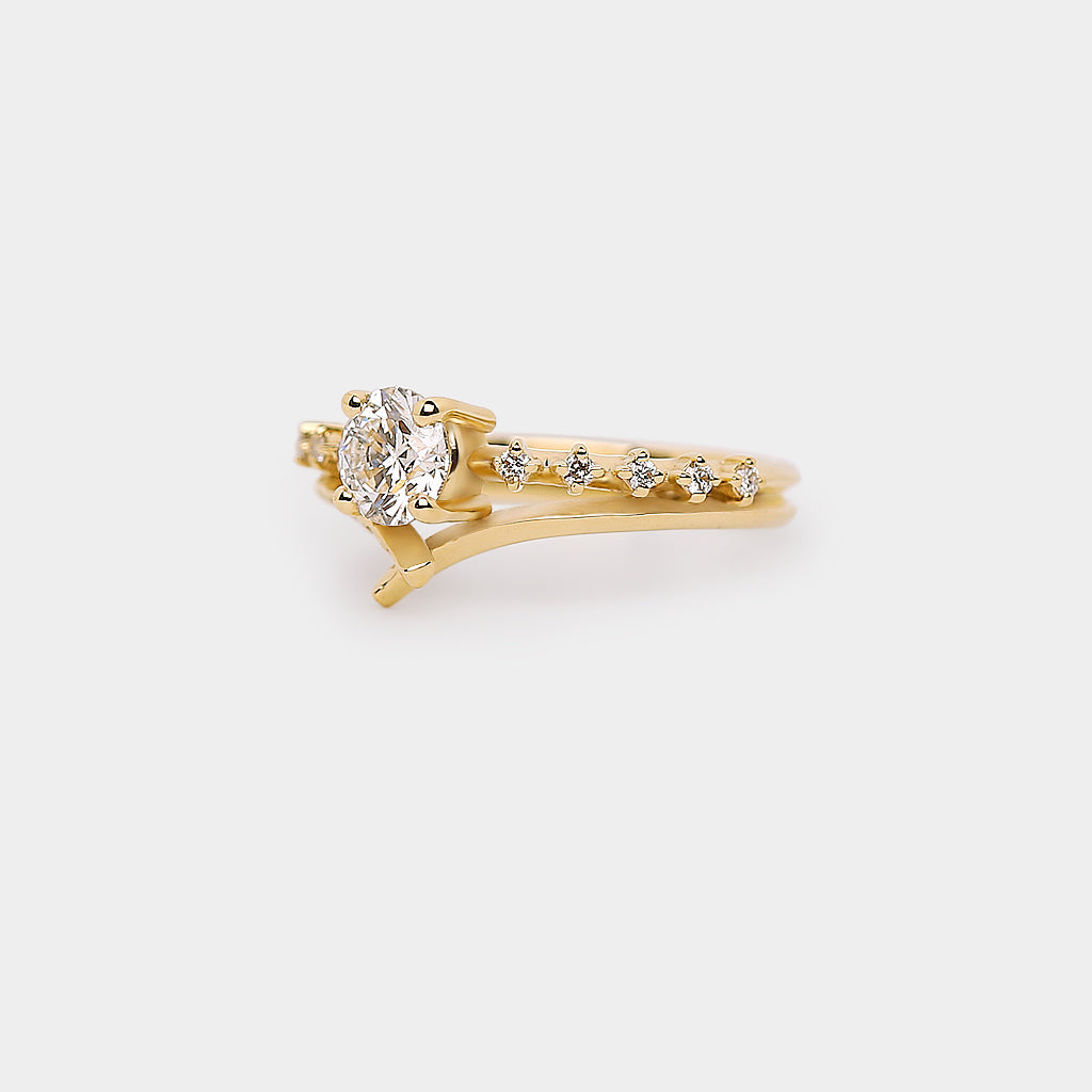 Promise engagement ring - Round natural white diamond