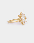 Sunray Halo Diamond ring - oval natural white diamond