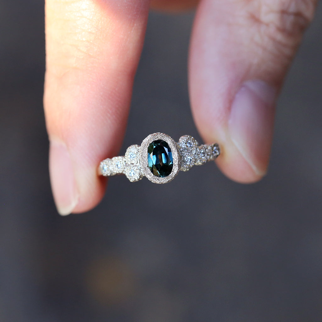 Meteorite - Natural Sapphire Ring