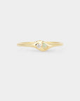 Gold ring with a pear Australian opal and diamond for every day wearing