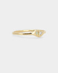 Gold ring with a small diamond and a pear Australian opal
