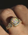 Meteorites Ring - 2.54ct black opal