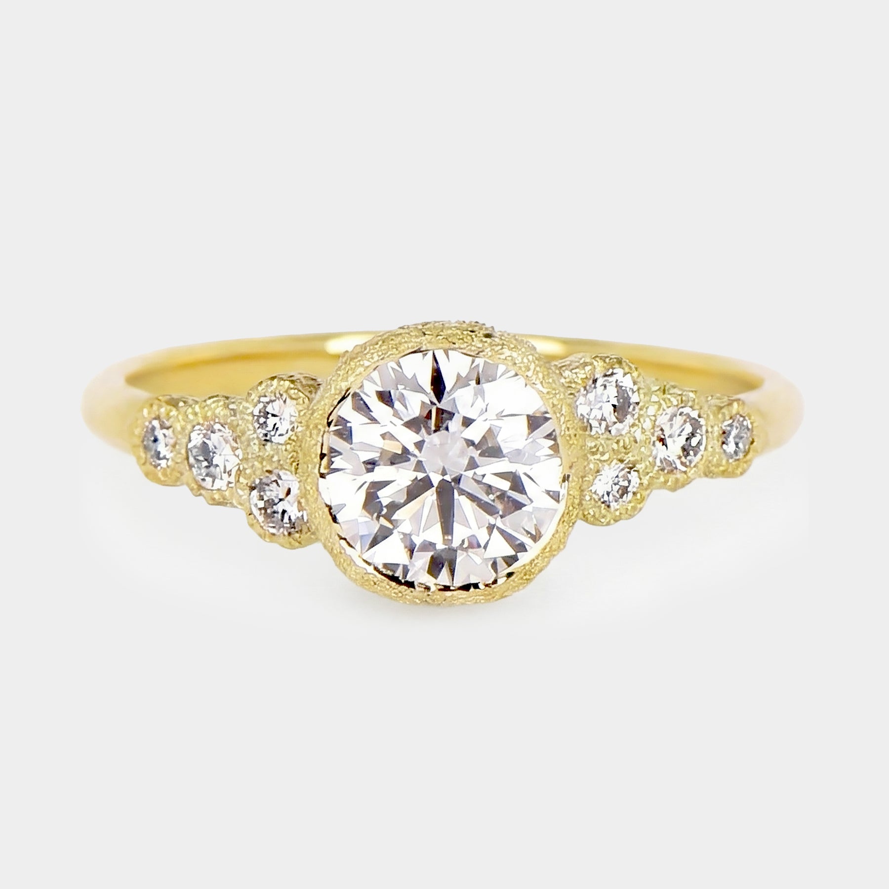 Meteorites Diamond Ring - Round Lab Diamond