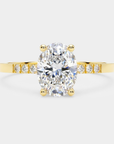 Pavé Solitaire Diamond Ring - Oval Lab Diamond