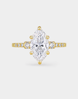 Pavé Trilogy Diamond Ring - 2.04ct Marquise Lab Diamond