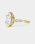 Pavé Trilogy Diamond Ring - 2.04ct Marquise Lab Diamond