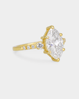 Pavé Trilogy Diamond Ring - 2.04ct Marquise Lab Diamond