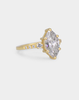 Pavé Trilogy Diamond Ring - 2.04ct Marquise Lab Diamond