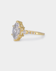Pavé Trilogy Diamond Ring - 2.04ct Marquise Lab Diamond