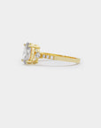 Pavé Trilogy Diamond Ring - Oval Lab Diamond