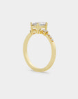 Pavé Trilogy Diamond Ring - Oval Lab Diamond