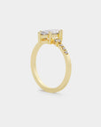 Pavé Trilogy Diamond Ring - Marquise Lab Diamond