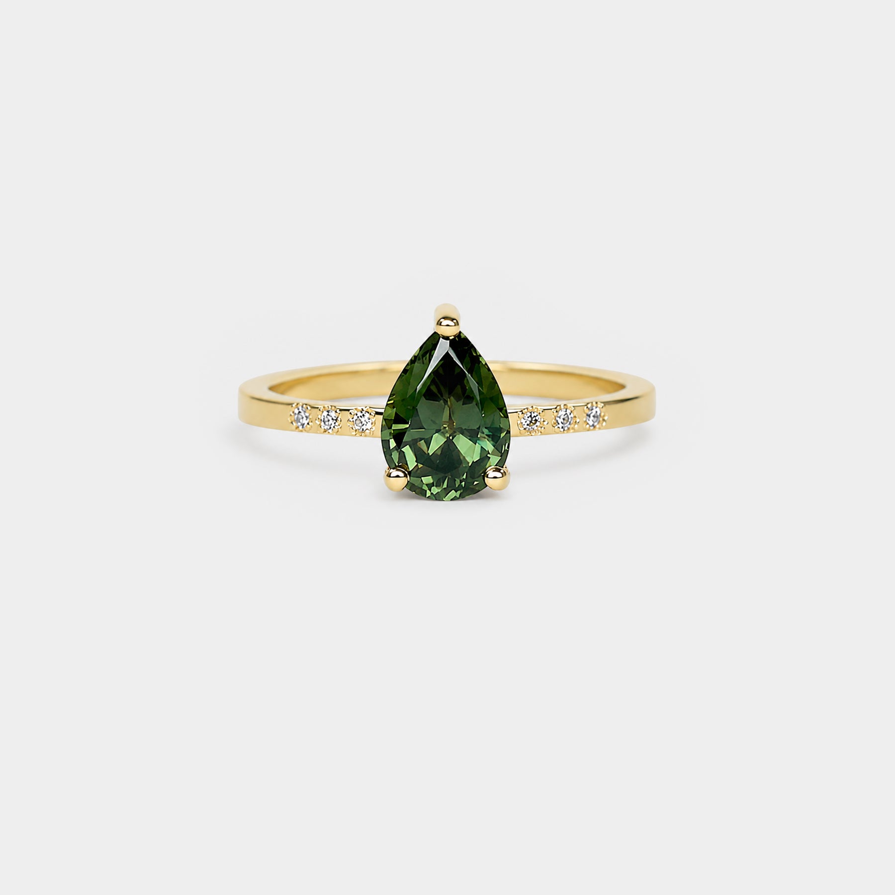 Beadline Sapphire Solitaire Ring - 1.48ct pear sapphire