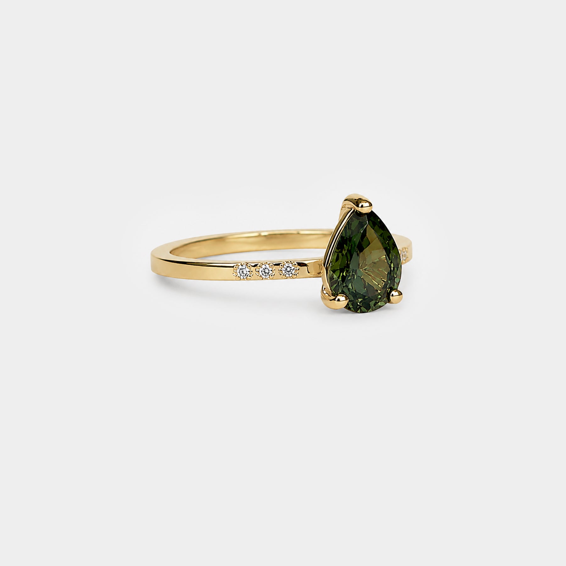 Beadline Sapphire Solitaire Ring - 1.48ct pear sapphire