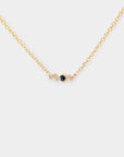 Blue Sapphire Necklace, Petite Gold Necklace, Sapphire and Diamond Necklace, 9k Gold Sapphire Jewelry, Celestial Necklace Design, Natural Sapphire Necklace.