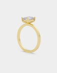 Pure Solitaire Diamond Ring - Emerald Cut Lab Diamond