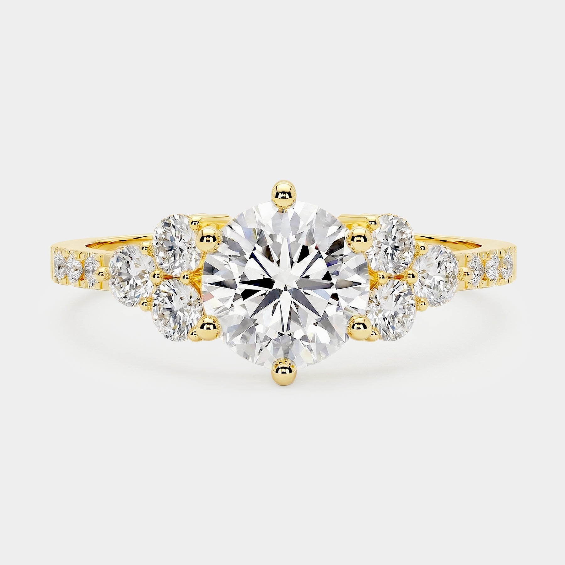 Cluster Diamond Ring - Round Lab Diamond