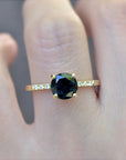 Sapphire solitaire Ring - 1.70ct round sapphire