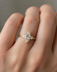 Solara Trilogy Diamond Ring - Marquise Lab Diamond