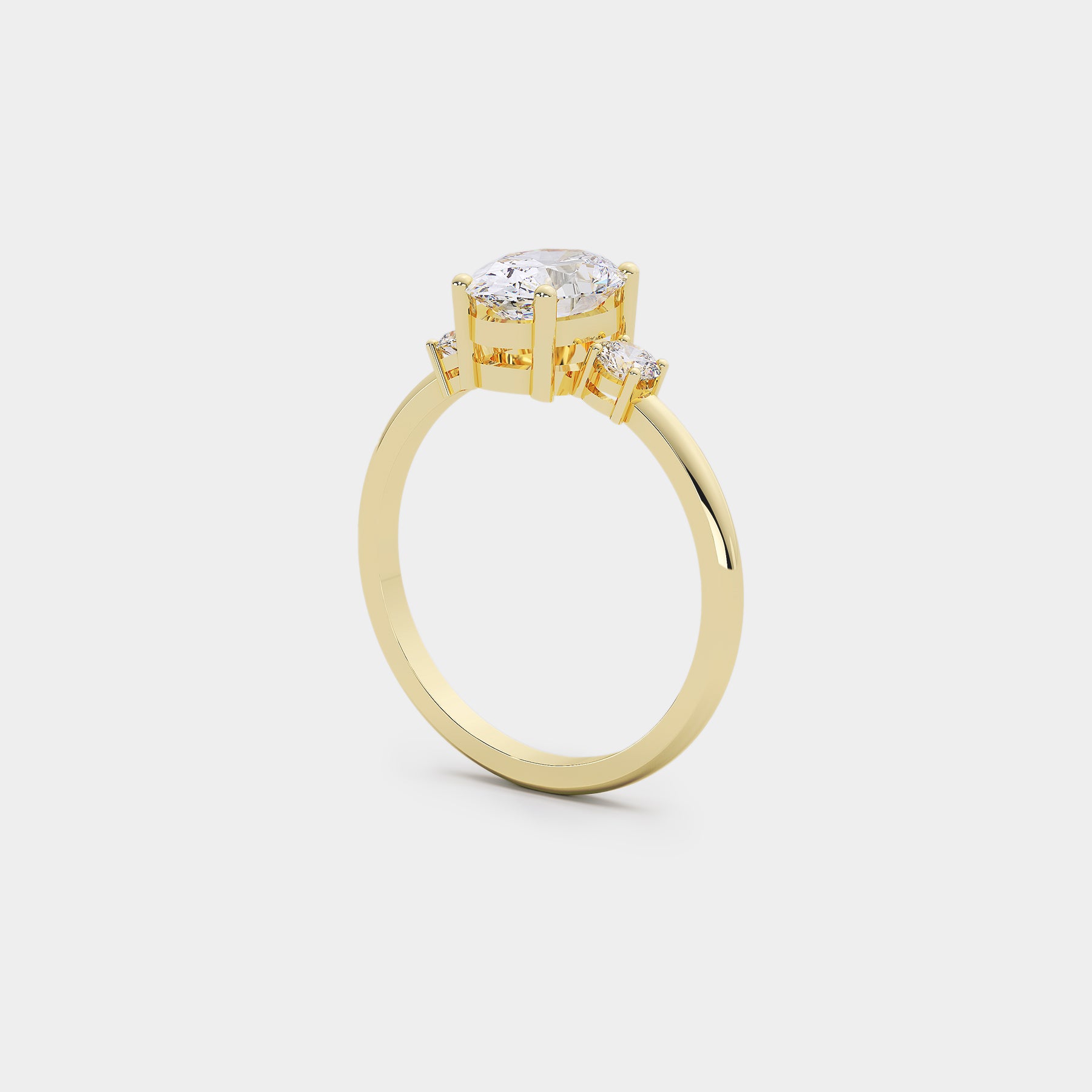 Solara Trilogy Diamond Ring - Oval Lab Diamond